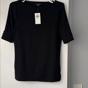 Lauren Ralph Lauren Elegant Black Short Sleeve Tee